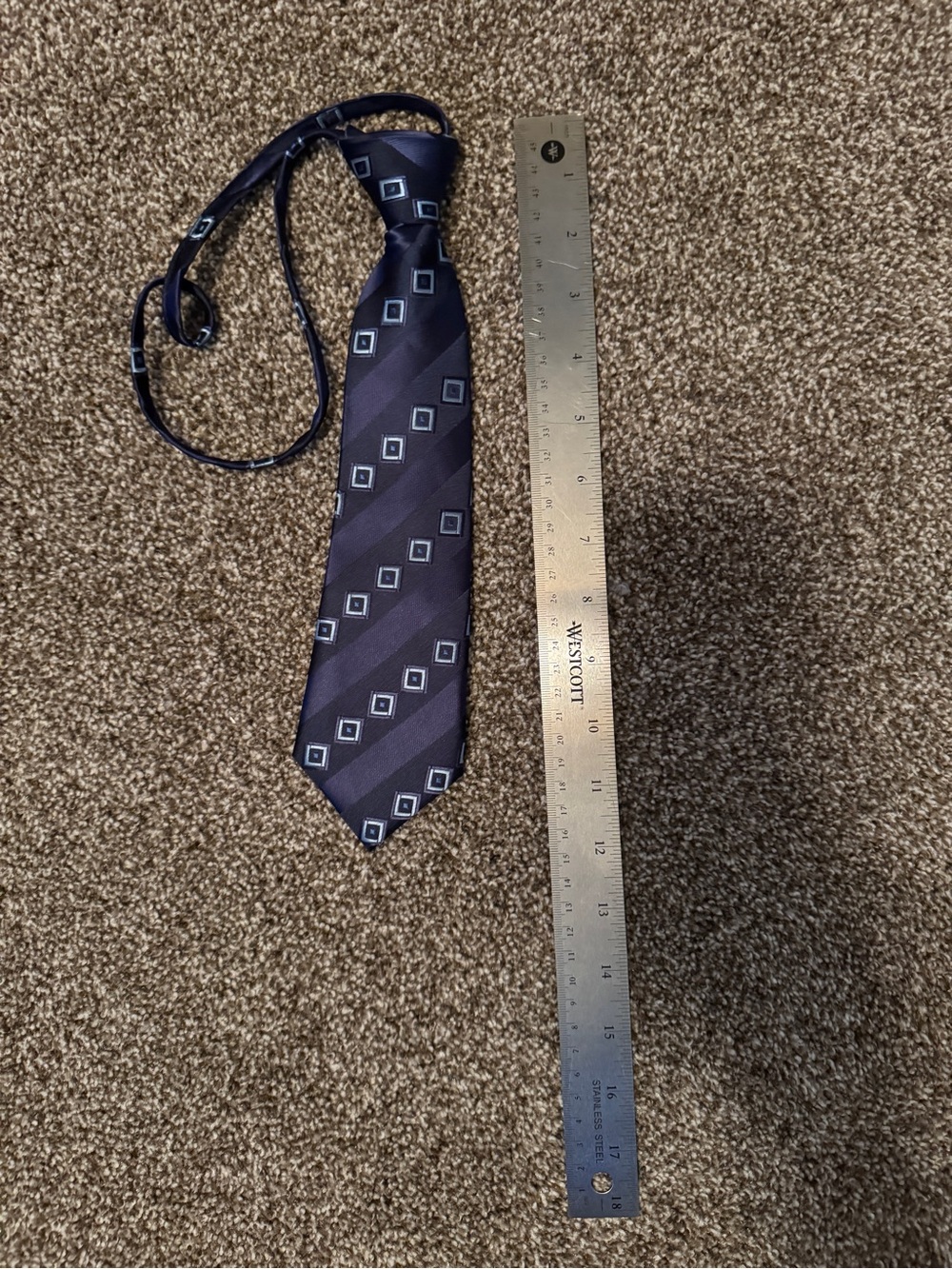 FUBU Navy Blue Geometric Kids Pre-tied Necktie. Never worn